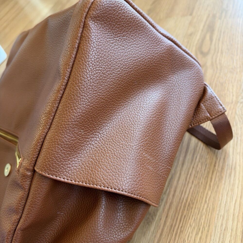 Freshly Picked Convertible Classic Diaper Bag ll Backpack Cognac Brown Leather - Picture 13 of 16